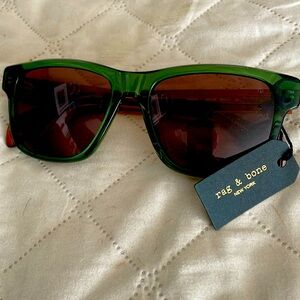 Rag and bone metal dagger metal dagger green and brown lucite type design